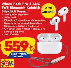 WİNEX PODS PRO 2 ANC TWS BLUETOOTH KULAKLIK BİLEKLİKLİ BEYAZ WİNEX PODS PRO 2 ANC TWS BLUETOOTH KULAKLIK BİLEKLİKLİ BEYAZ